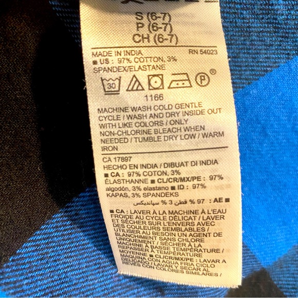 Old Navy Boys Built-in Flex Plaid Flannel Button Down Long Sleeve Shirt … - Picture 4 of 4